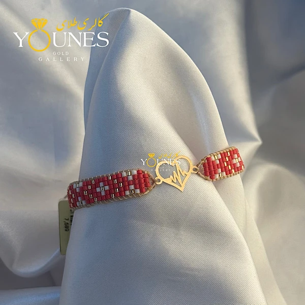 تصویر دوم دستبند میوکی ضربان قلب طلا